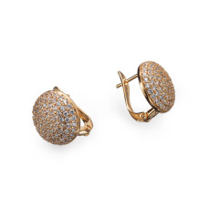 Сережки Xuping (Золото 18K+Біле Каміння; Англійська; 1,3см)