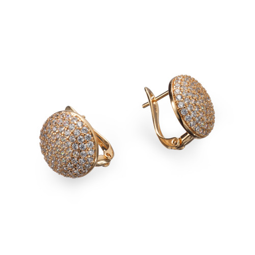 Сережки Xuping (Золото 18K+Біле Каміння; Англійська; 1,3см)