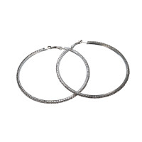 Сережки Кільця (Срібло+Біле Каміння; Італійська; Ø7,5см)
