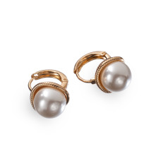Сережки Xuping (Золото 18К+Біла Перлина; Конго; 1,5см)