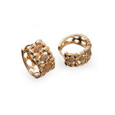  Серьги Xuping (Золото 18К+Белые Камни; Конго; 1,7см)