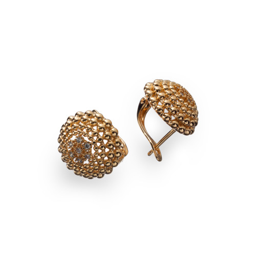 Сережки Xuping (Золото 18К+Біле Каміння; Англійська; 1,4см)