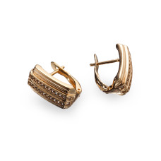 Сережки Xuping (Золото 18К+Біле Каміння; Англійська; 1,5см)