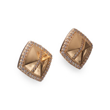 Сережки Xuping (Золото 18К+Біле Каміння; Англійська; 1,5см)