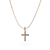  Цепочка с Крестиком Xuping (Золото 18К; Веревка; 45,0+4,5см)