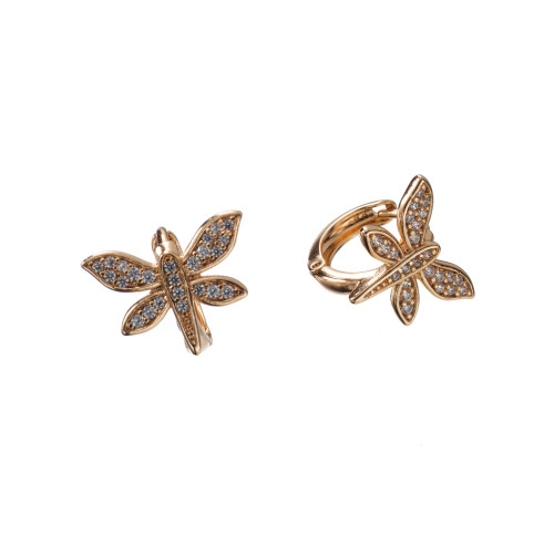 Сережки Xuping (Золото 18К+Біле Каміння; Конго; 1,1см)