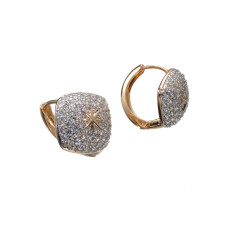 Сережки Xuping (Золото 18К+Біле Каміння; Конго; 1,4см)