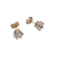  Серьги Xuping (Золото 18К+Белые Камни; Гвоздик; 0,9см)