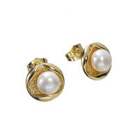 Сережки Xuping (Золото 925р+Біла Перлина; Гвоздик; 1,3см)