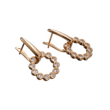 Сережки Xuping (Золото 18К+Біле Каміння; Англійська; 2,8см)