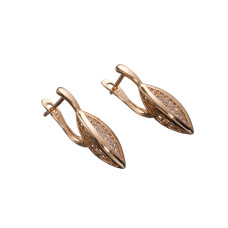 Сережки Xuping (Золото 18К+Біле Каміння; Англійська; 2,4см)