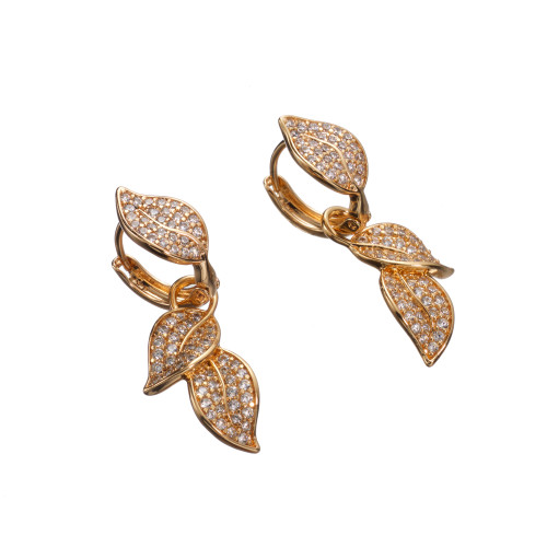 Сережки Xuping (Золото 18К+Біле Каміння; Конго; 3,4см)