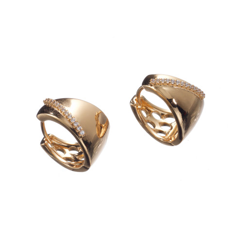 Сережки Xuping (Золото 18К+Біле Каміння; Конго; 1,8см)