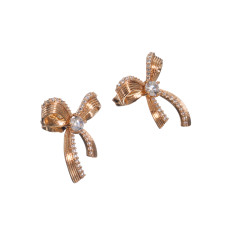 Сережки Xuping (Золото 18К+Біле Каміння; Гвоздик; 2,1см)