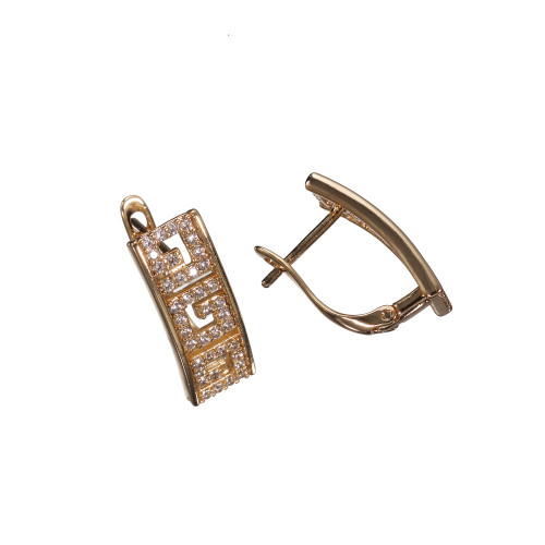 Сережки Xuping (Золото 18К+ Біле Каміння; Англійська; 1,8см)