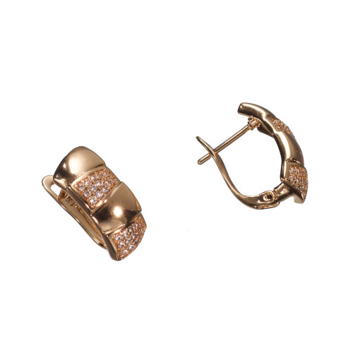 Сережки Xuping (Золото 18К+ Біле Каміння; Англійська; 1,6см)
