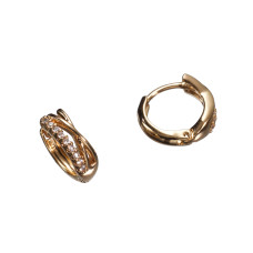 Сережки Xuping (Золото 18К+ Біле Каміння; Конго; 1,2см)