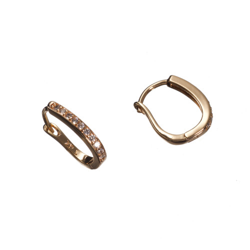 Сережки Xuping (Золото 18К+ Біле Каміння; Конго; 1,4см)