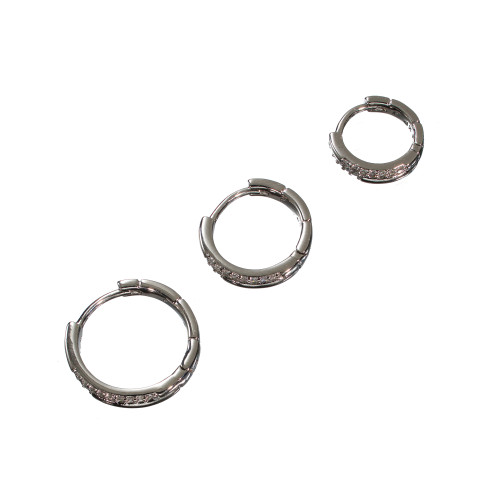 Сережки Xuping (Біле Золото+ Біле Каміння; Конго; Ø1,1-1,5см)