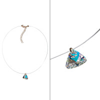 Чокер з Кулоном 1,3см Xuping (Золото 18К+Каміння Swarovski; Волосінь; 38,0+5,0см)