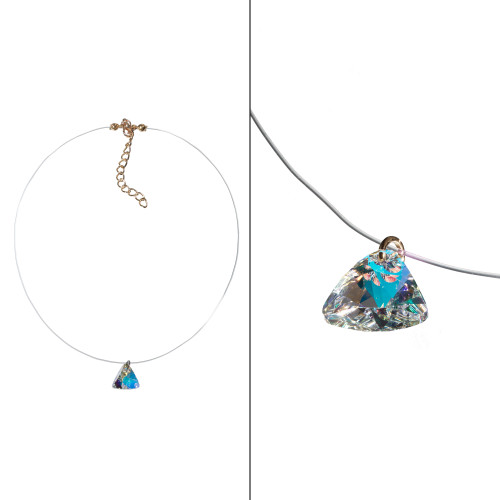 Чокер з Кулоном 1,7см Xuping (Золото 18К+Каміння Swarovski; Волосінь; 38,0+5,0см)