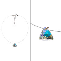 Чокер з Кулоном 1,7см Xuping (Біле Золото+Каміння Swarovski; Волосінь; 38,0+5,0см)