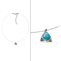 Чокер з Кулоном 1,3см Xuping (Біле Золото+Каміння Swarovski; Волосінь; 38,0+5,0см)