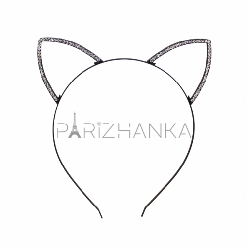 Обруч для Волосся "Вушка з Камінням" (Чорний)