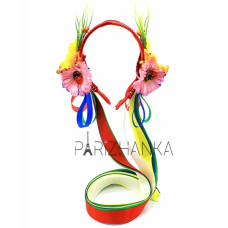 Віночок зі стрічками "Український Стиль" (червона вишиванка)