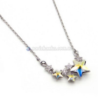 Кольє з кристалами Swarovski Xuping (Біле Золото+Перламутрові Кристали; Якірне; 46,0+6,0см)