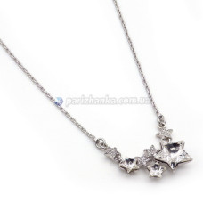 Кольє з кристалами Swarovski Xuping (Біле Золото+Білі Кристали; Якірне; 46,0+6,0см)