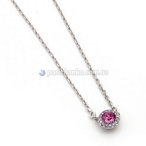 Кольє Swarovski Xuping (Біле Золото+Біле каміння+ Рожевий камінь;Якірне ; 43,0+5,0см)