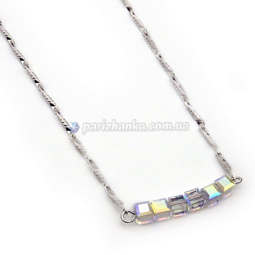 Кольє з кристалами Swarovski Xuping (Біле Золото+Перламутрові Кристали;Фігаро ; 42,0см)
