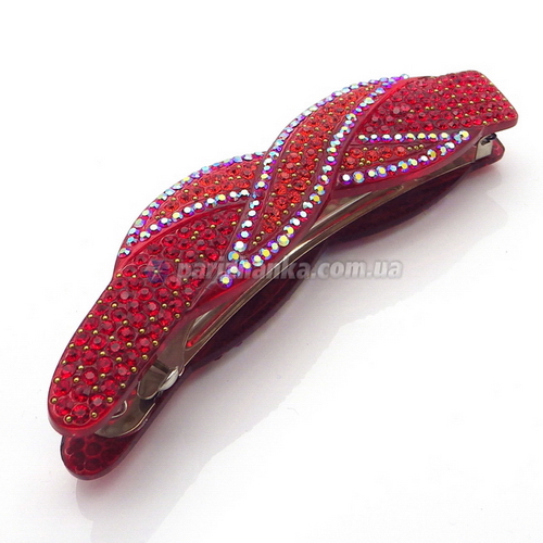 Заколка Автомат (Червоне Каміння Swarovski; 12,0см)