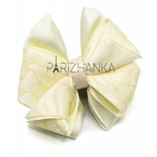 Заколка лапка "Бантик" (Айворі; 7,5см; 2шт/уп)